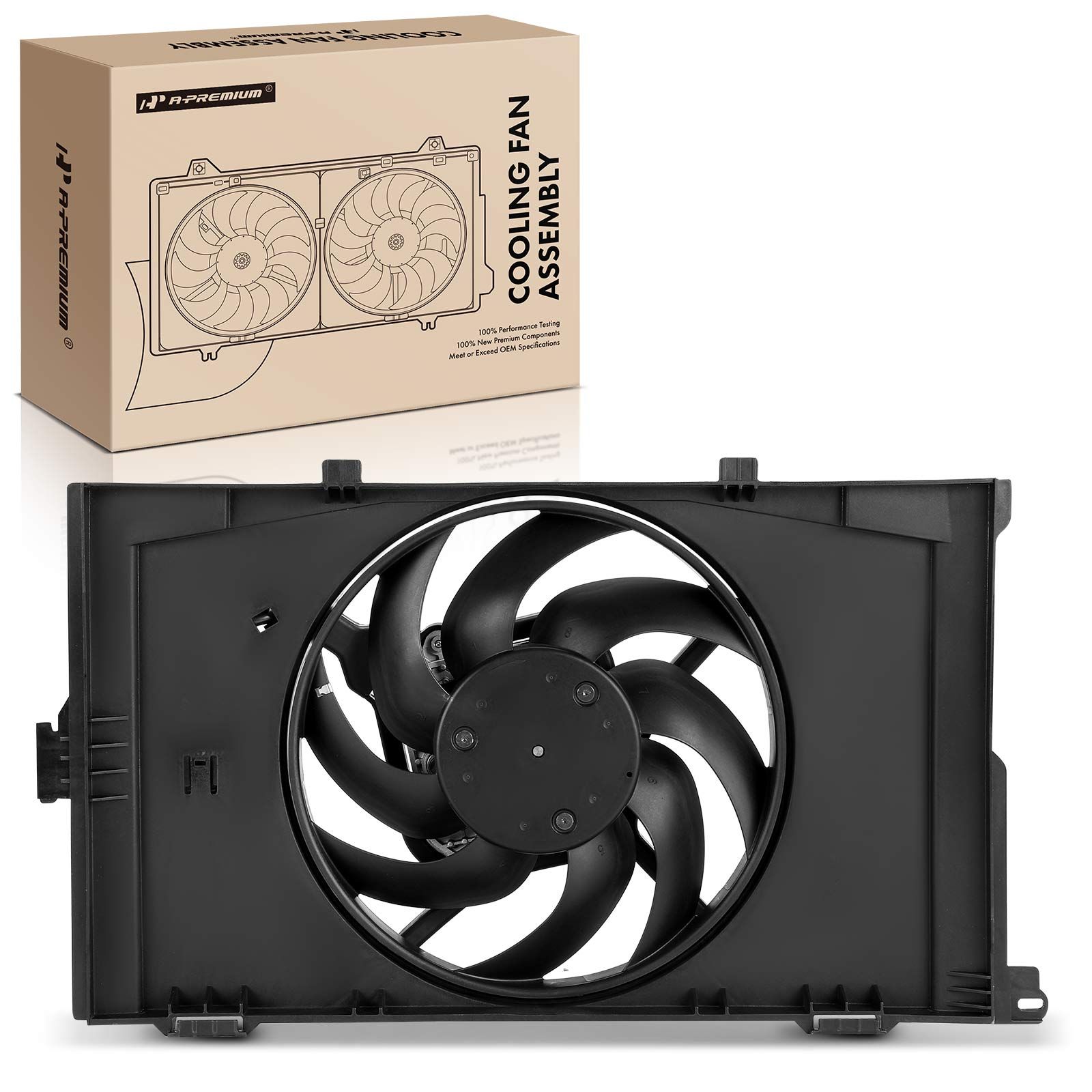 Single Radiator Cooling Fan Assembly with Shroud for 2017 BMW i3