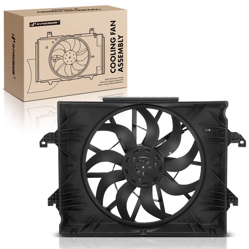 Single Radiator Cooling Fan Assembly with Shroud for 2019 Ram 1500