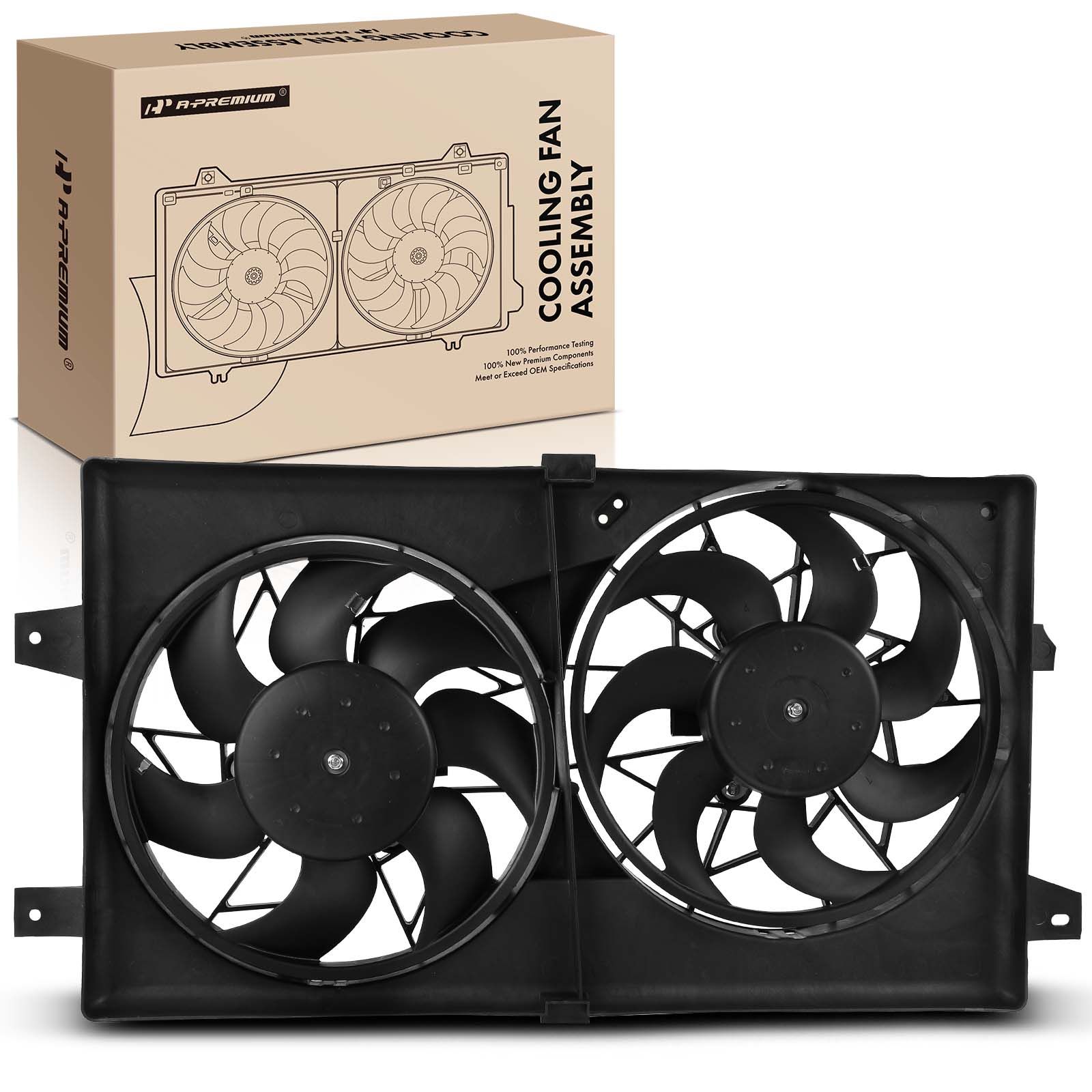 Dual Radiator Cooling Fan Assembly with Shroud for 2006 Chrysler Sebring