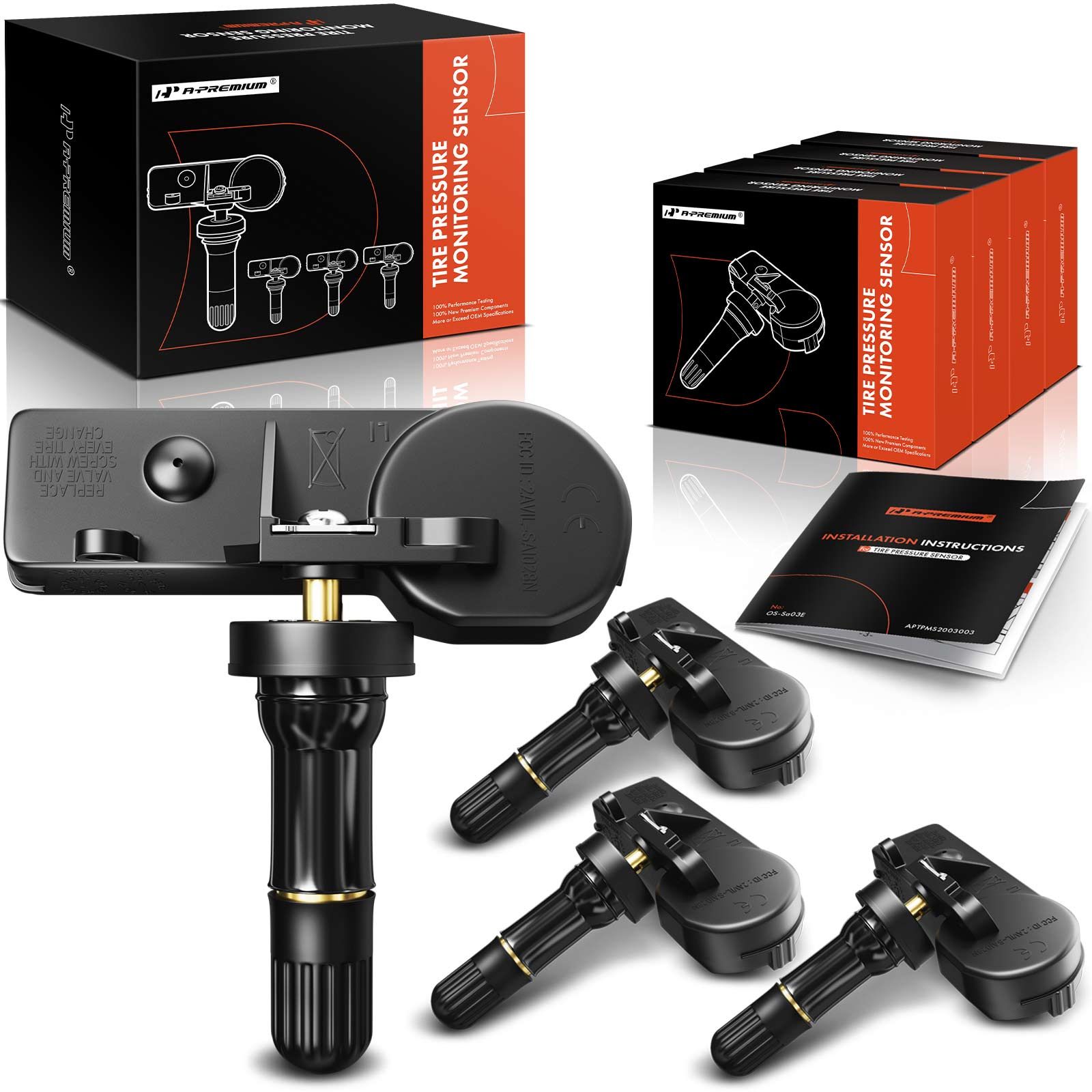 4 Pcs Tire Pressure Monitoring Sensor TPMS 315 MHz for Chevy Silverado