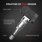 4 Pcs Tire Pressure Monitoring Sensor TPMS 433 MHz for Acura NSX RDX Honda Odyssey