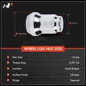 16 Pcs Front & Rear Chrome 3/8-24 Wheel Lug Nut for Polaris Ranger 700 RZR XP 900 RZR S 570