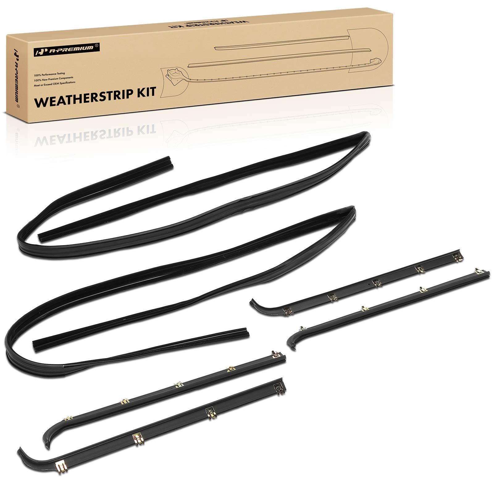 6 Pcs Window Sweep & Run Channel Weatherstrip Kit for Ford Bronco F-150 F-250 F-350