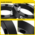 2 Pcs 1.5 inches Black 4x6.14 to 4x6.14 inches Wheel Spacers M12x1.5 131mm for 2017 Polaris RZR 4 900