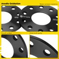 4 Pcs 0.28 inches Black 5x5.12 to 5x5.12 inches Wheel Spacers M14x1.5 71.6mm for Audi Q7 Porsche VW