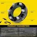 4 Pcs 1.25 inches Black 6x5.5 to 6x5.5 inches Wheel Spacers M12x1.5 106mm for 2005 Toyota Tacoma