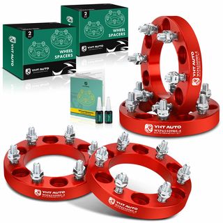 4 Pcs 1 inch Red 6x5.5 to 6x5.5 inches Wheel Spacers M12x1.5 108mm for Toyota Tacoma