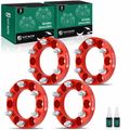 4 Pcs 1 inch Red 6x5.5 to 6x5.5 inches Wheel Spacers M12x1.5 108mm for 2009 Mitsubishi Montero Sport