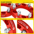 4 Pcs 1 inch Red 6x5.5 to 6x5.5 inches Wheel Spacers M12x1.5 108mm for 2009 Mitsubishi Montero Sport