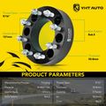 2 Pcs 2 inches Black 8x6.5 to 8x6.5 inches Wheel Spacers 0.5625 Inches 121mm for 2007 Dodge Ram 2500