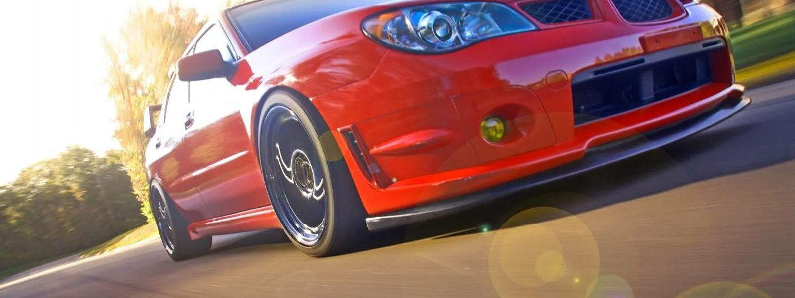 A car is running on the road