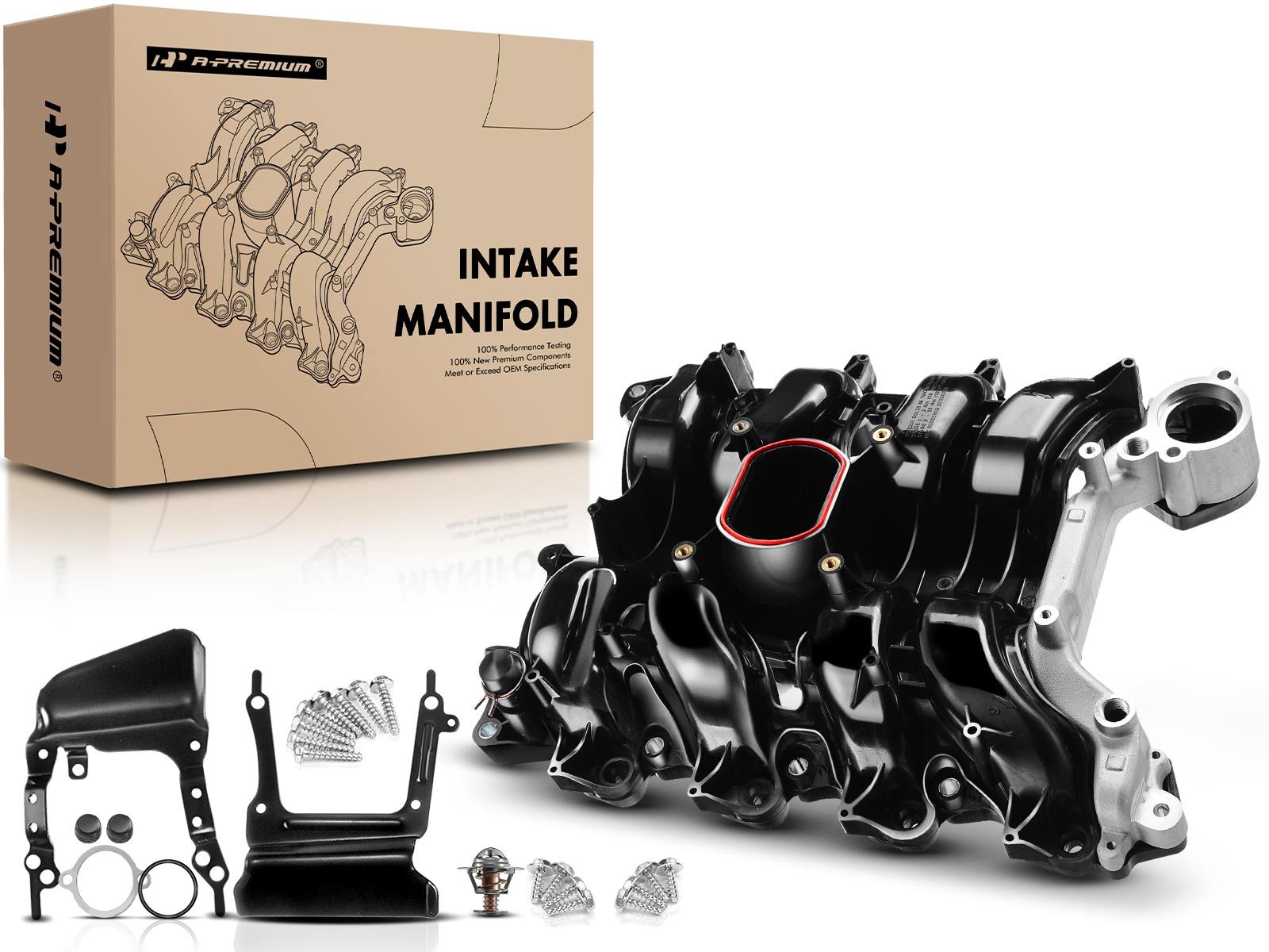 Upper Intake Manifold with Thermostat & Gasket & ORing for Ford Lincoln Mercury APremium