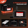 A-Premium 2024 PD200 Enhanced 4 System OBD2 Diagnostic Tool Engine/ABS/SRS/Transmission, 8 Reset, Free Online Update