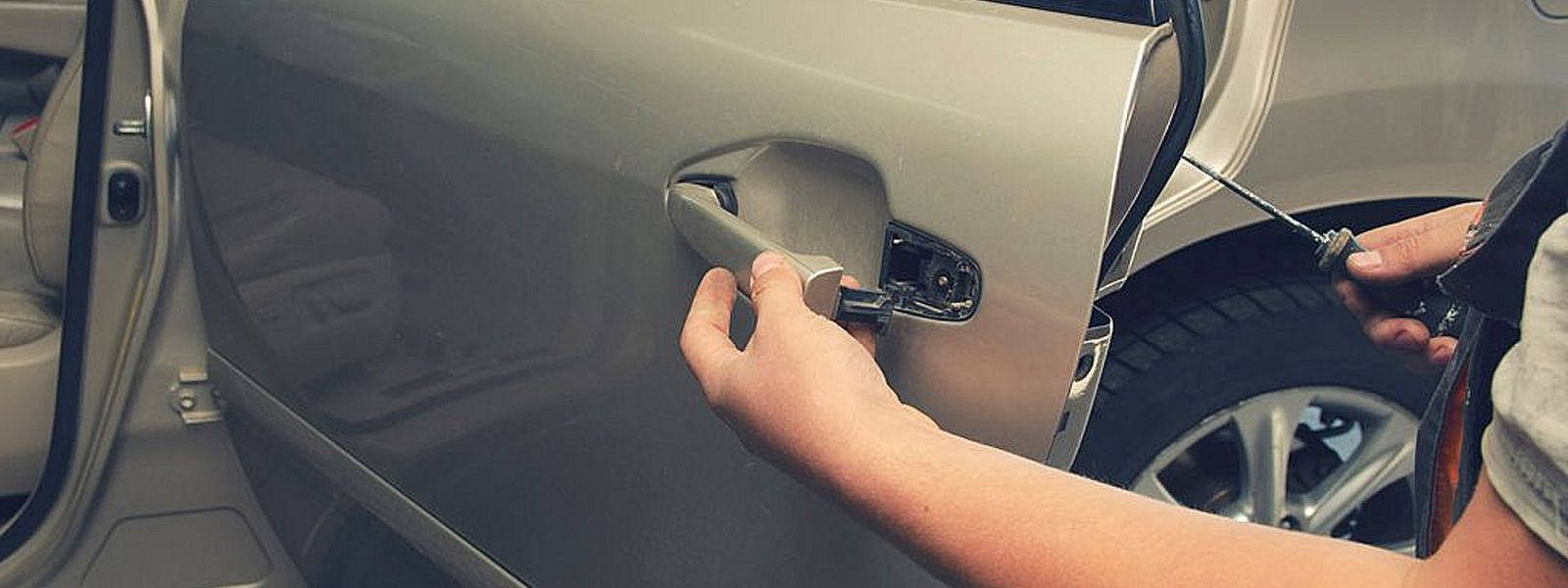 Someone is checking the outside door handle.