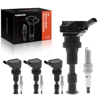 4 Pcs Ignition Coil & IRIDIUM & Platinum Spark Plug Kits for Hyundai Elantra 2017-2020 1.4L