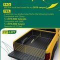 6.17 FT Bed Soft Roll-up Tonneau Cover with Auto Locking for 2015 GMC Canyon
