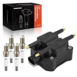 1 Pc Ignition Coil & 4 Pcs Iridium & Platinum Spark Plug Kits for Dodge Stratus