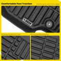 3 Pcs Front & Rear Black Floor Mats Liners for 2010 Toyota Camry