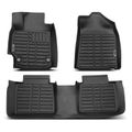 3 Pcs Front & Rear Black Floor Mats Liners for 2010 Toyota Camry