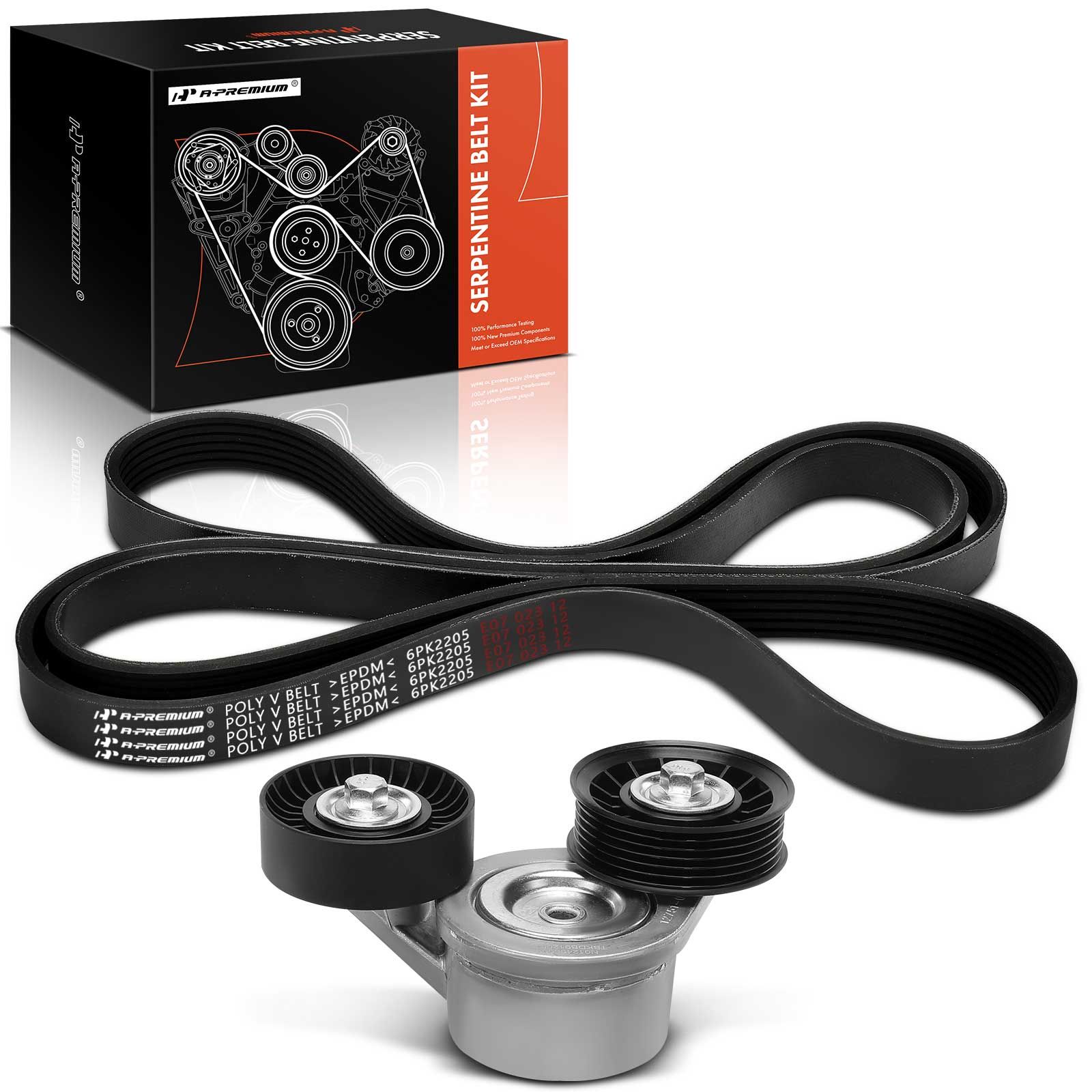 2 Pcs Serpentine Belt Drive Component Kit for 2013 Ram 1500 4.7L V8